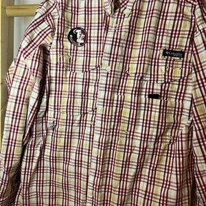 Columbia Red and White Plaid Shirt Florida State Seminoles